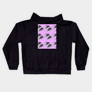 Black strokes on a purple background, abstraction Kids Hoodie